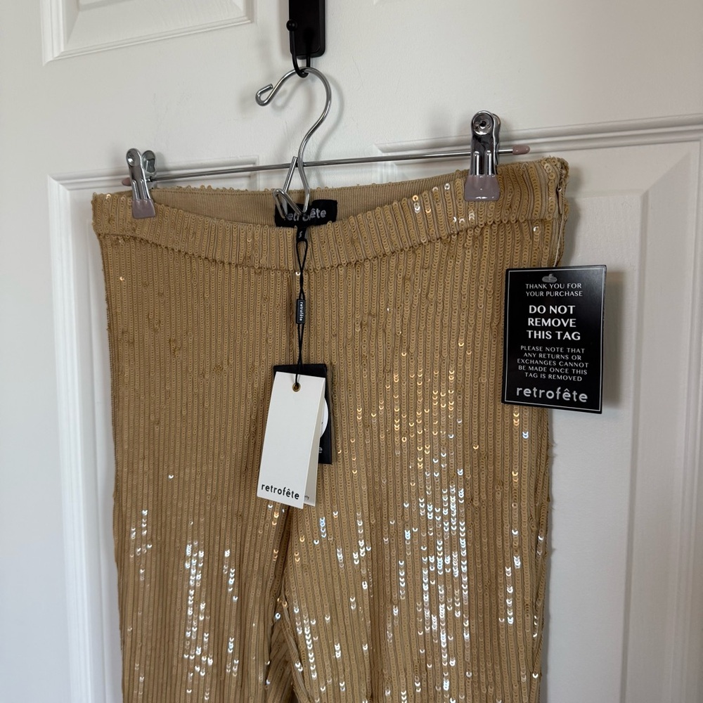 NWT Retrofete Julien Sequin Knit Pant, S - Picture 4 of 9